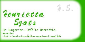 henrietta szots business card